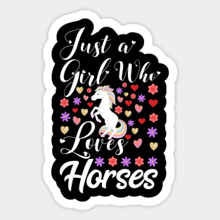 Cute Horse Just a Girl who Loves Horses Graphic Horse Sticker